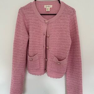 Medium pink knitted sweater cardigan with buttons from Jessica Simpson